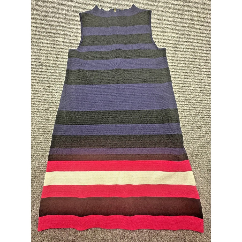 Eliza J Dress Womens 6 Navy Pink‎ Black White Striped Sleeveless Knit A-Line